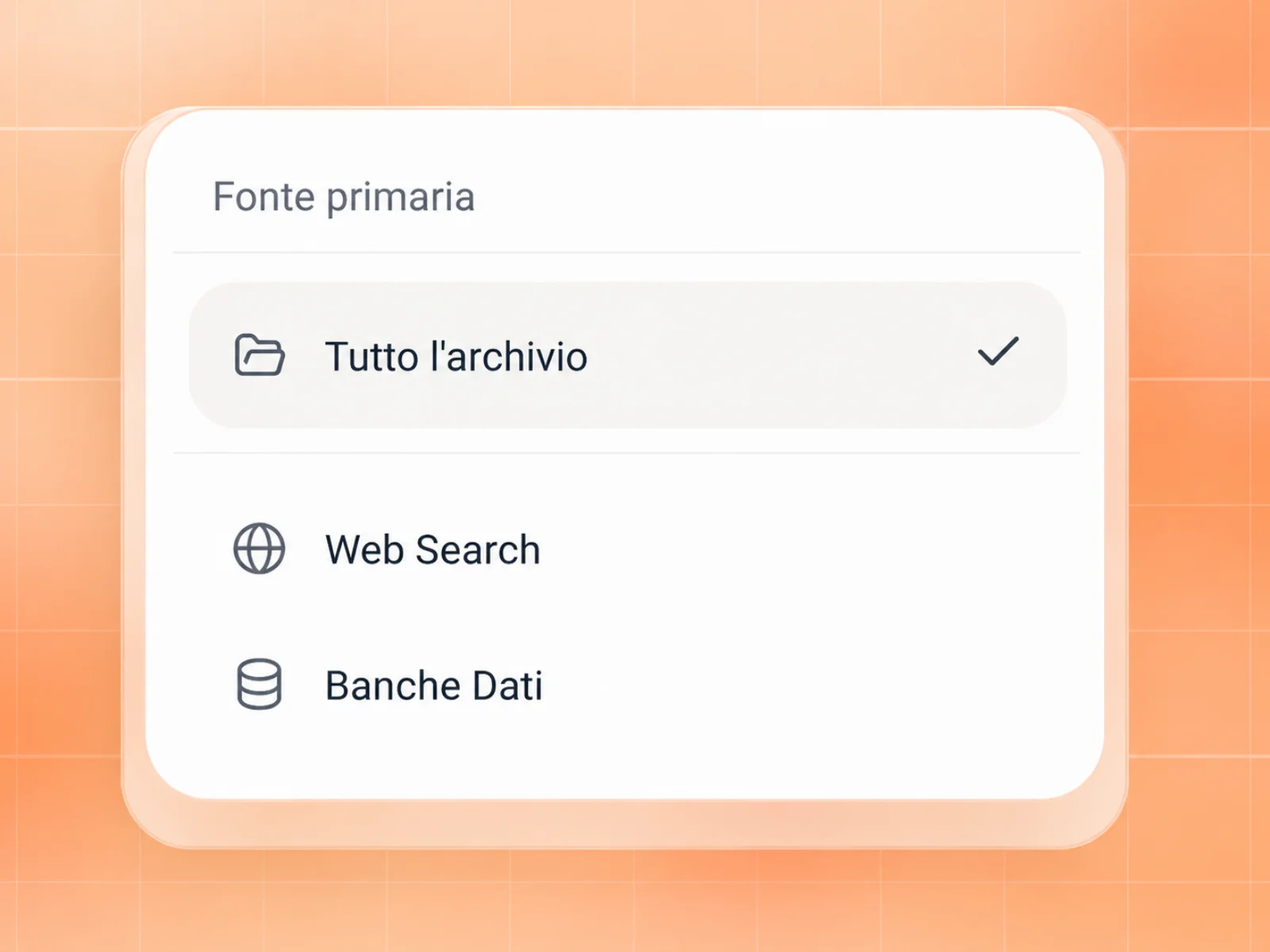 Interfaccia di ricerca Amaril con fonti regolamentari