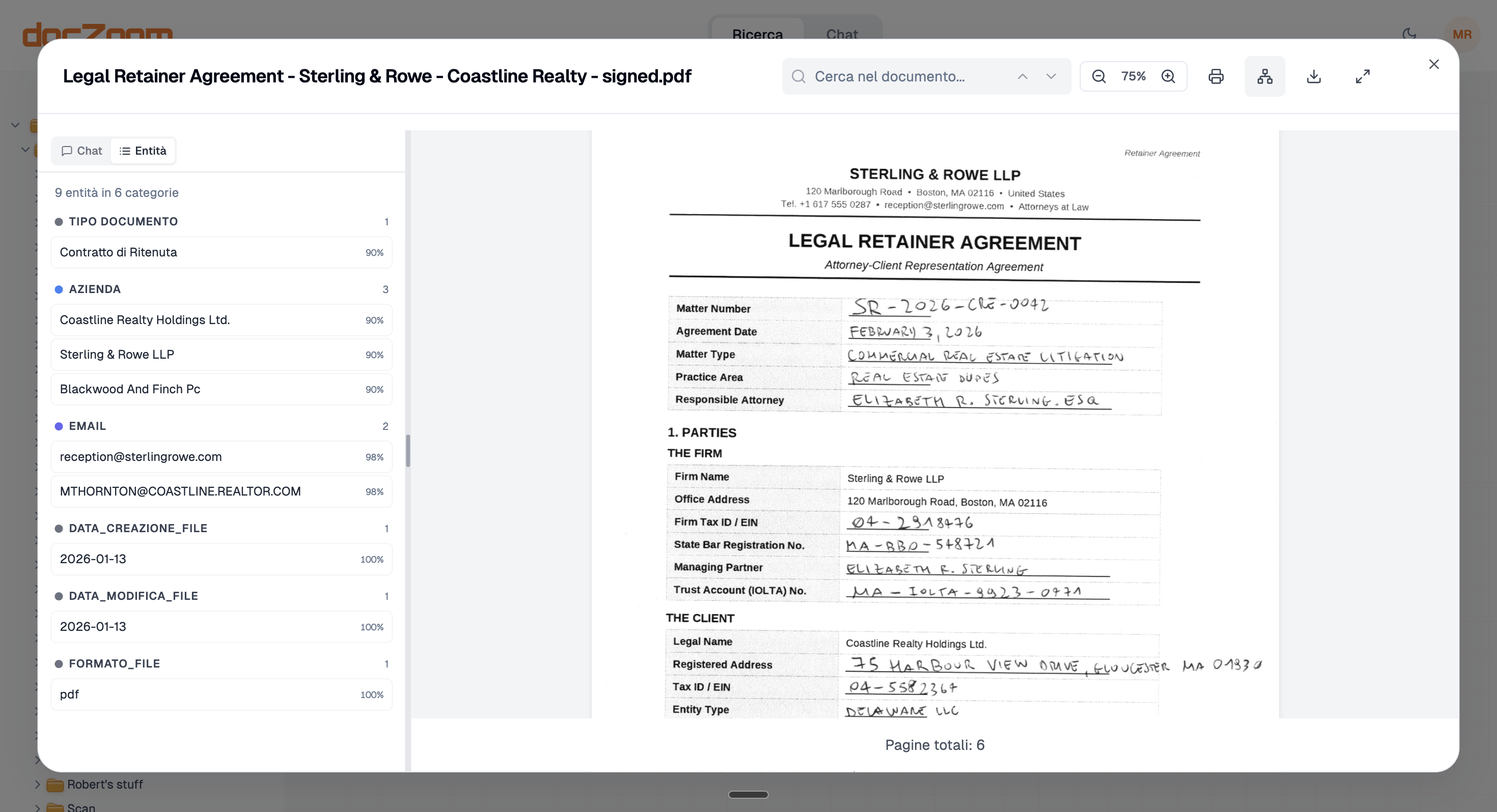 Qualsiasi filing